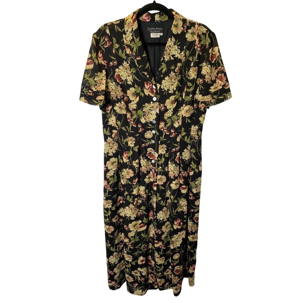 Cynthia‎ Howie Maggy Boutique Floral Maxi Dress Women 14 Vintage 90s Cottagecore